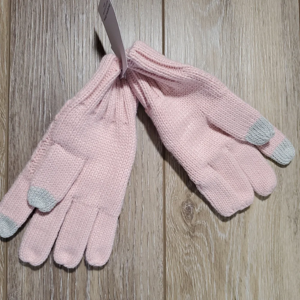 GAP girls pink cable knit touchscreen winter gloves Size Small